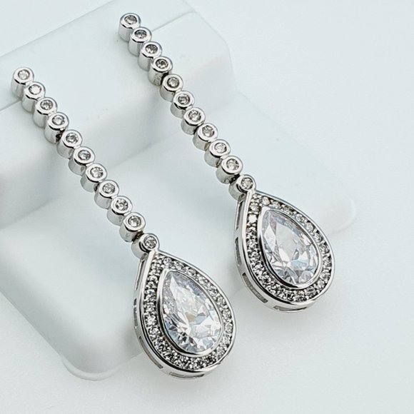"925 Sterling Silver Cubic Zircon Earrings, UU1P7A7023 - Picture 10 of 11